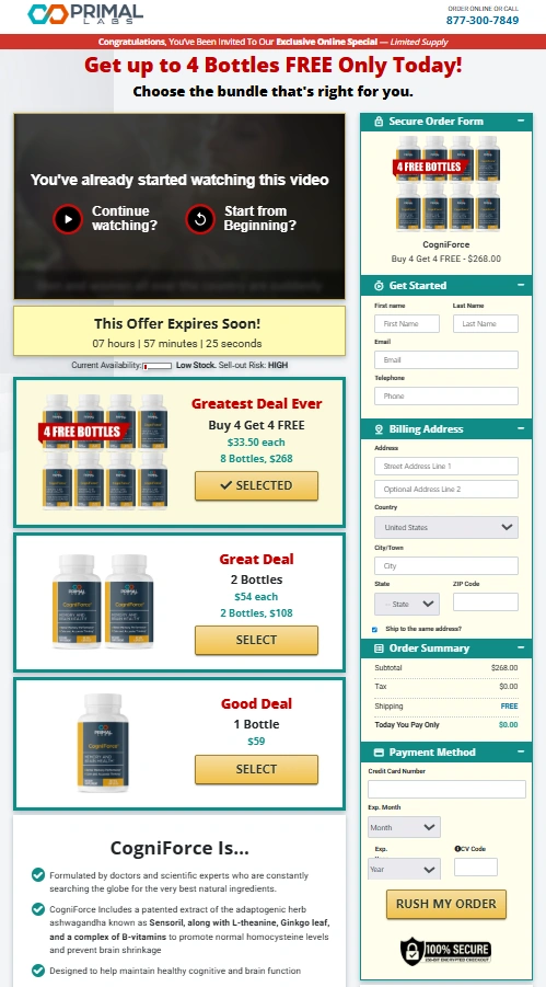 CogniForce Order Page